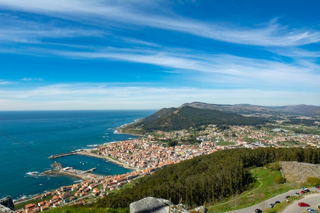 View of the coast of La Guardia in Galicia