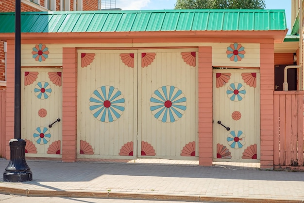 View of the colorful old tatar house at old Tatar Settlement