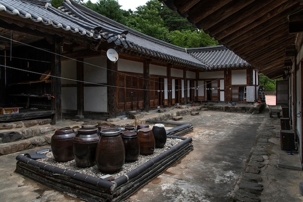 View of the courtyard in the buddhist clergys dormitory