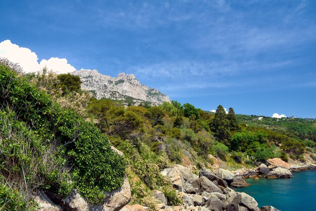 View of the Crimean coast and Mount AiPetri