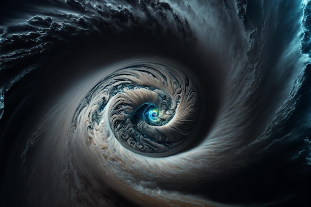 View of a cyclone eye from space