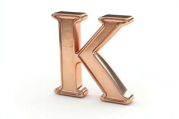 Photo view of d metallic letter k with lights