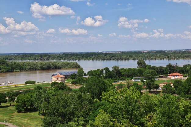 The view on Danube river and Sava River, Belgrade