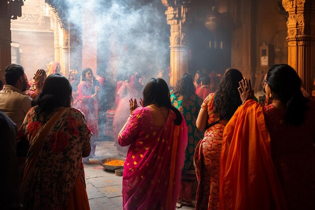 Photo view of decorated durga puja indian festival