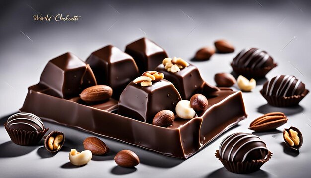 View delicious chocolate with nuts arrangement 00596