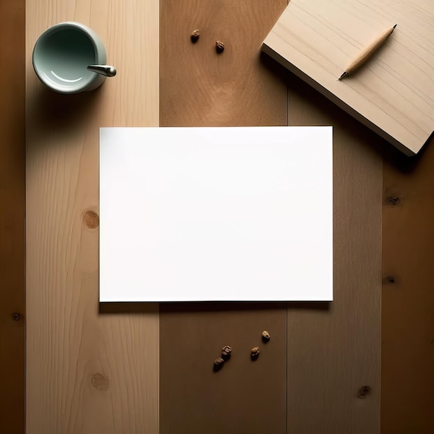 view of a desk with accessories minimalist workplace generative AI