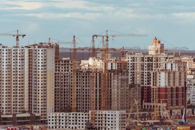 View of the distant urban development of the residential complex