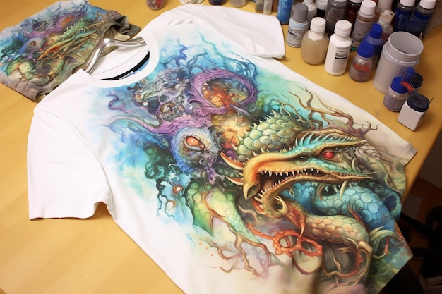 Photo view of diy hand paintshirtd tshirt