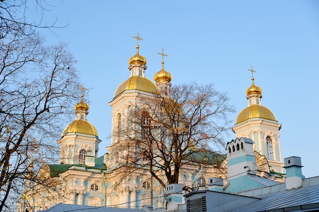 View of the dome of St. Nicholas Cathedral in St. Petersburg