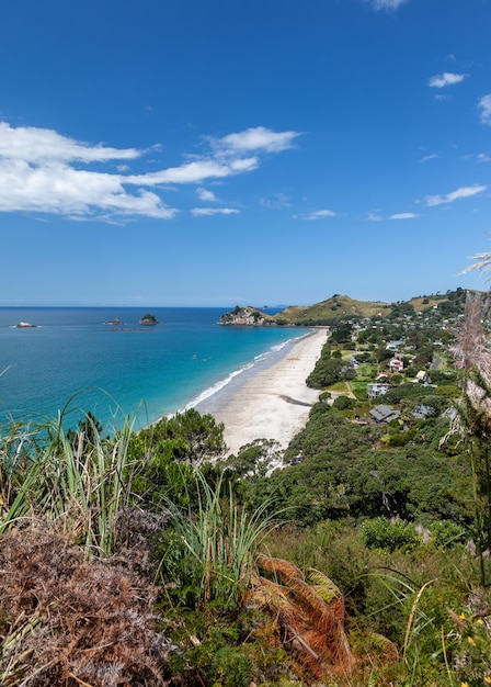 View down to Hahei in New Zealand