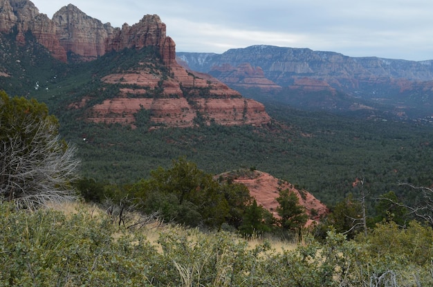 View Down into a Valley in Sedona Arizona