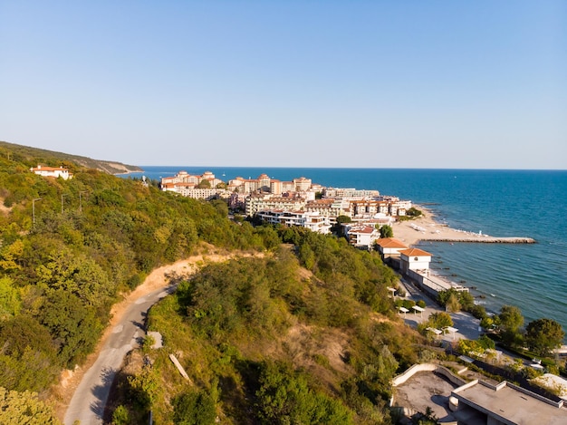 View of drone to sea resort Elenite on the Bulgarian Black Sea coast