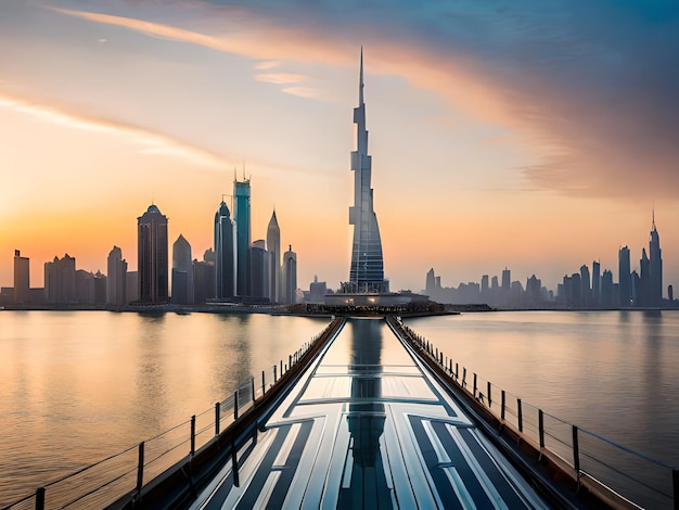 A view of dubai's skyline from the dubai marina