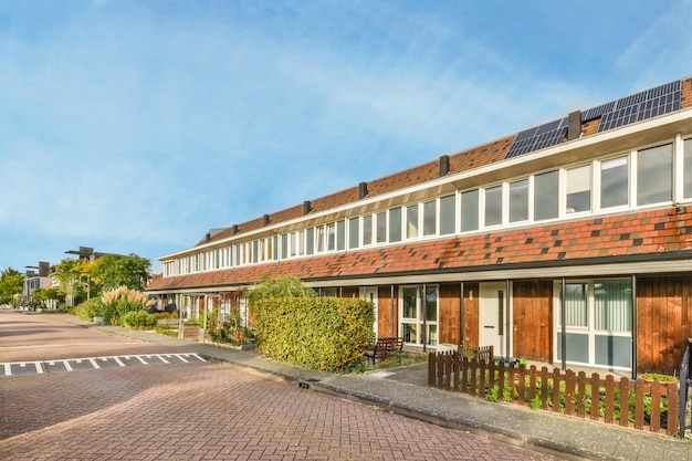 View to facade of a modern residential building