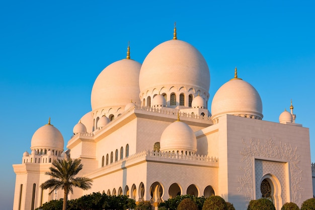 View of famous Sheikh Zayed White Mosque in Abu Dhabi, UAE