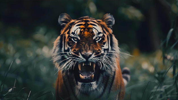 View Of Ferocious Wild Tiger In Nature