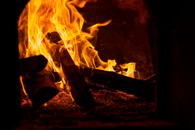 View of flame produced by a campfire