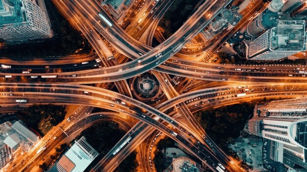 Photo a view of the freeway from above