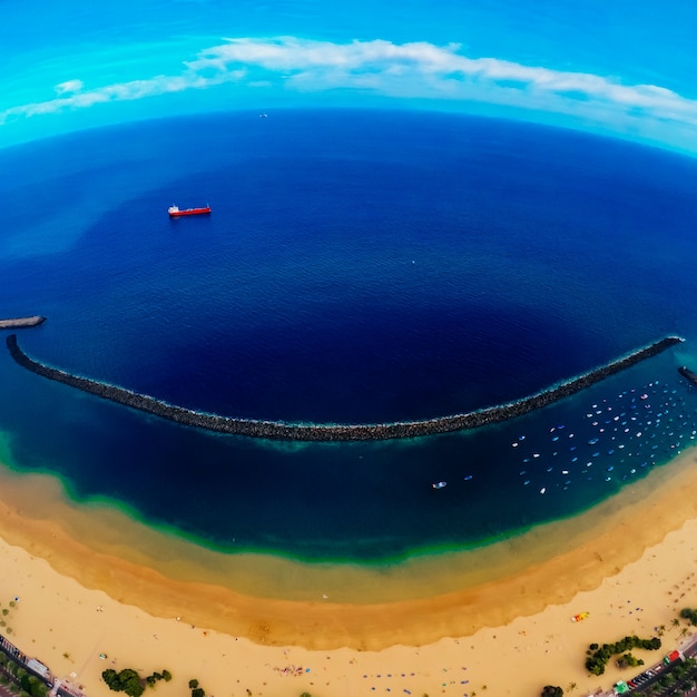 view from the air, ocean, Tenerife