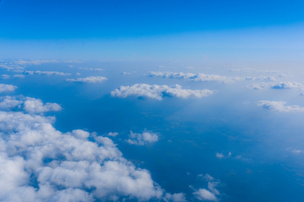 View from airplane window to see sky