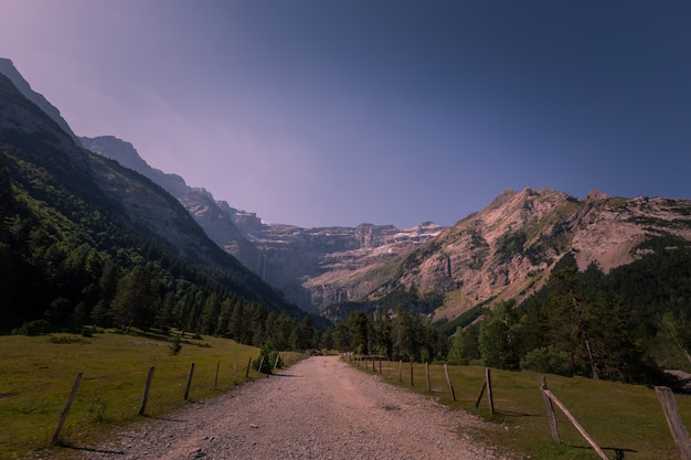 View from the Cirque de Gavarnie, in the High Pyrenees, France.