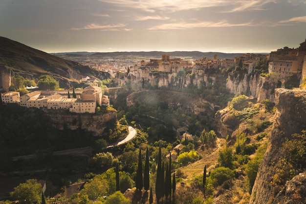 View from Cuenca capital at the Castilla-La Mancha region in Spain.