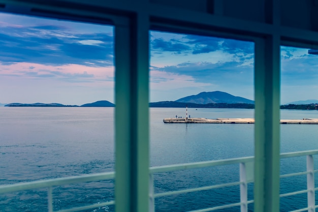 A view from a deck of big cruise ship