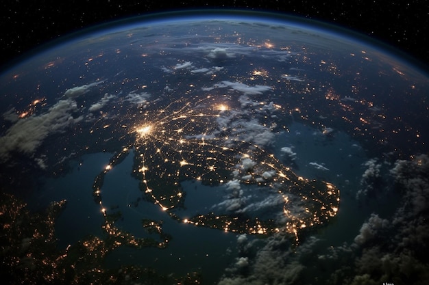 view from earth at night