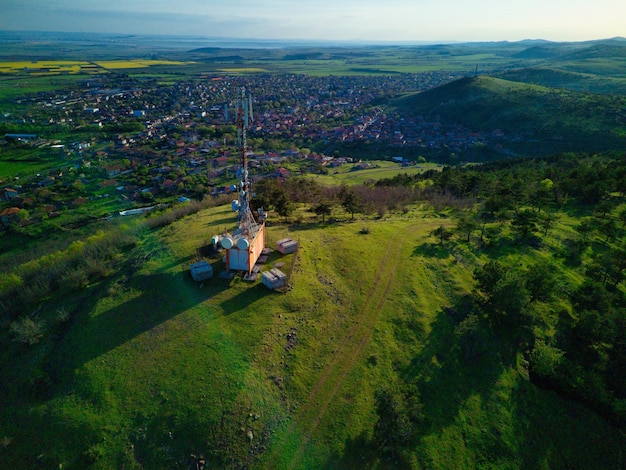 A view from a height of the meadows and slopes of the Balkan Mountains under daylight in Bulgaria