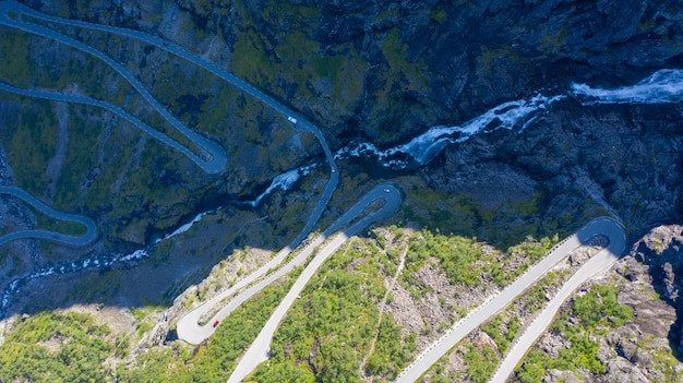 The view from the height of the trollstigen, Norwa