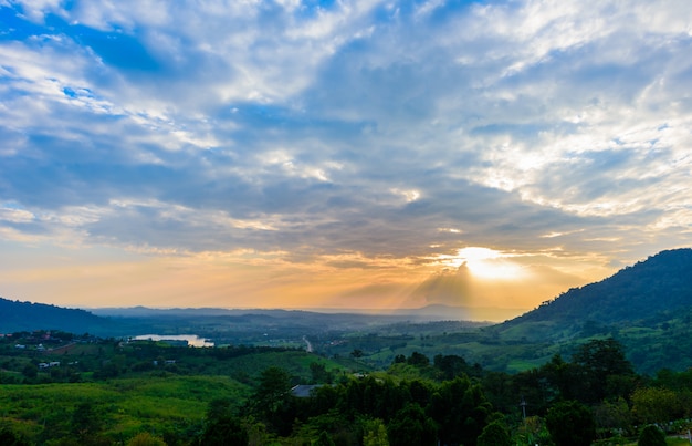 View from Khao Kho and great mountain view as background at the highland