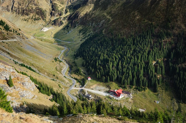 View from road down to valley