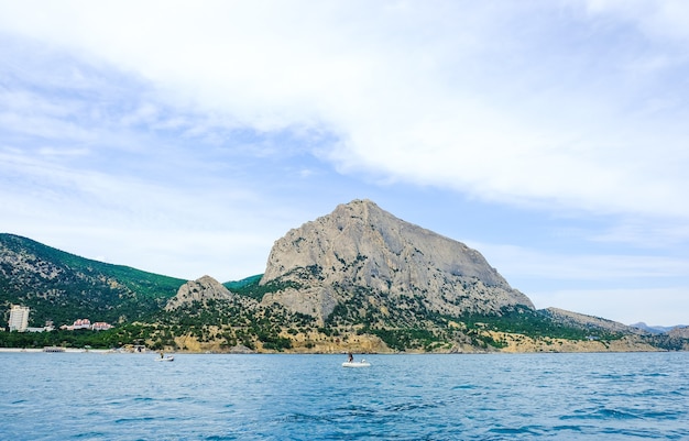 View from the sea on Mount Sokol Crimea