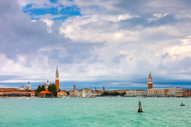 View from the sea to Venice lagoon Italia