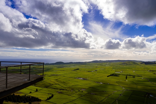 View from Serra do Cume viewpoint in Terceira, Azores island, Portugal