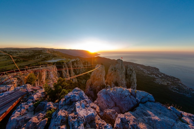 view from the top of mountain ai petri. High quality photo