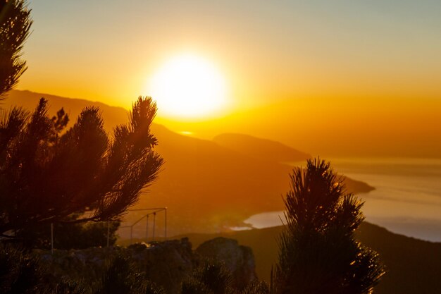 view from the top of mountain ai petri. High quality photo