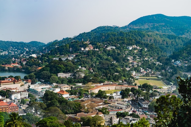 View from top of the mountain over Kandy