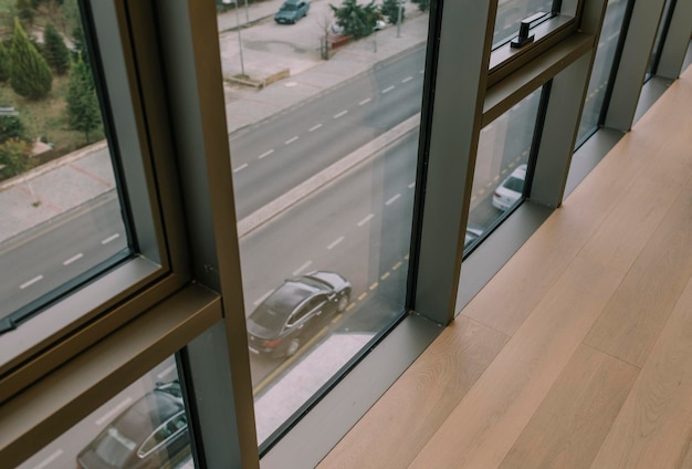 A view from the window facing down and the marble stonesA view of the luxury managers room