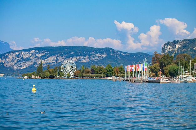 View of Garda lake in Italy from Bardolino during summer