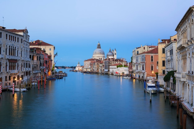 View of the Grand Canal and Basilica Santa Maria della Salute, Venice, Italy