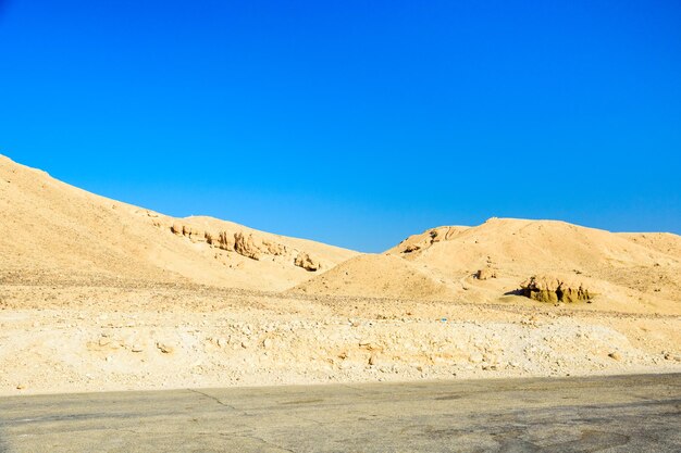 View on high cliffs in valley of the kings Luxor Egypt