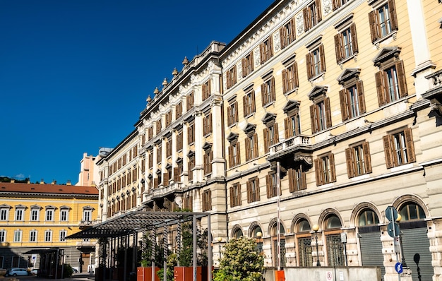 View of historic buildings in the old town of Trieste Italy