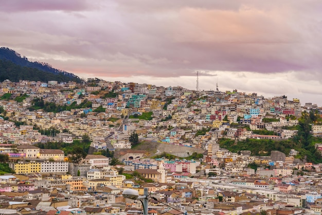 View of the historic center of Quito