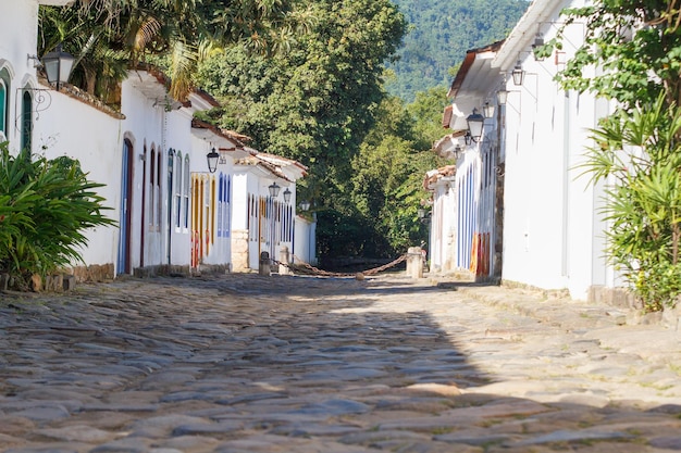 View of the historical center of the city of paraty in rio de janeiro