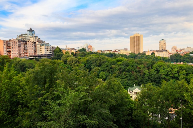 View of historical neighbourhood Podil in Kiev Ukraine