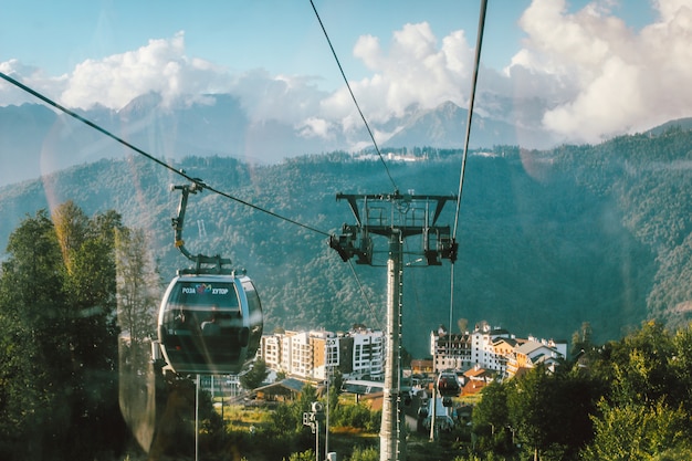 View of the hotel complex in mountain resort of Rosa Khutor