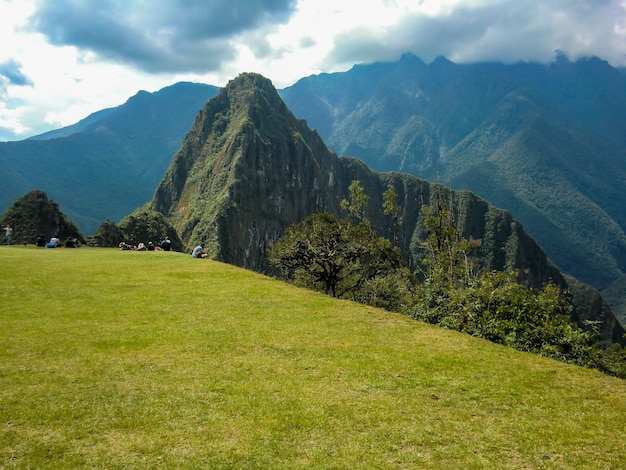 View of the Huayna Picchu mountain in Cusco Peru