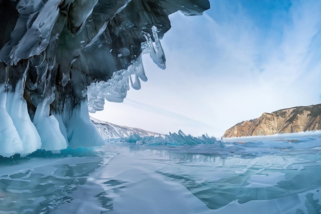 A view of the ice cave from the ice cave.