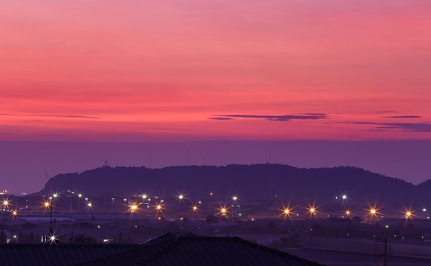 View of the industrial estate in the evening